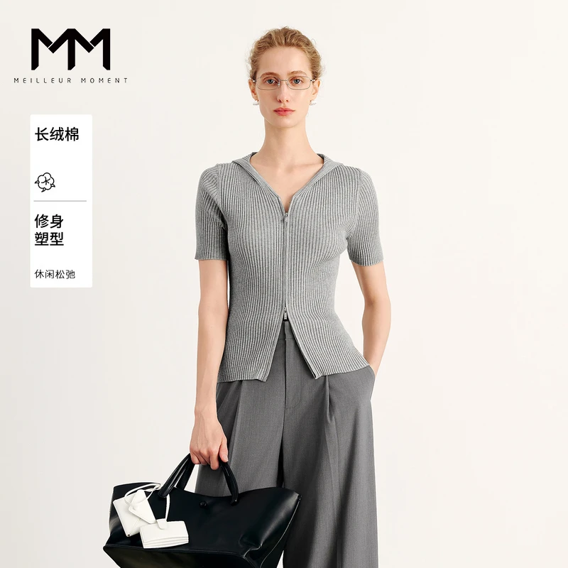 【服饰专属】MM麦檬miu系针织衫短袖商场同款25夏新品5G4330241