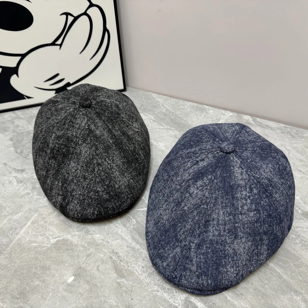 新款高品质洋气小香风粗花羊毛贝雷帽子女肌理感秋冬款时尚南瓜帽