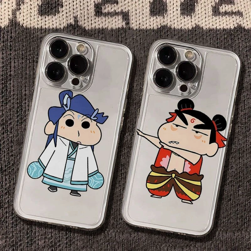 哪吒小新太空手机壳适用于苹果16透明iphone14保护壳1512pro