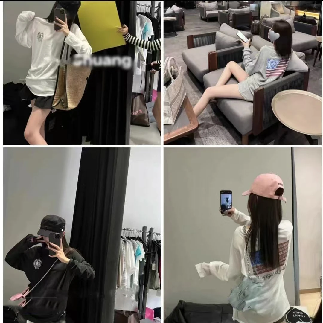 【ZHAP】雪花棉空调防晒罩衫长袖t恤上衣女高街显瘦chic宽松休闲欧