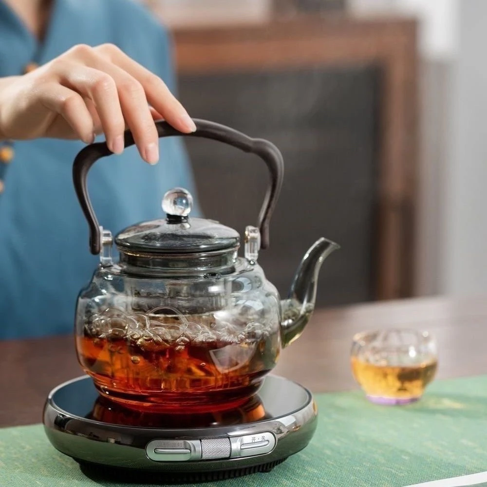 茗凤祥电陶炉烟灰星韵提梁高端玻璃可用电陶炉蒸煮玻璃壶超薄炉子