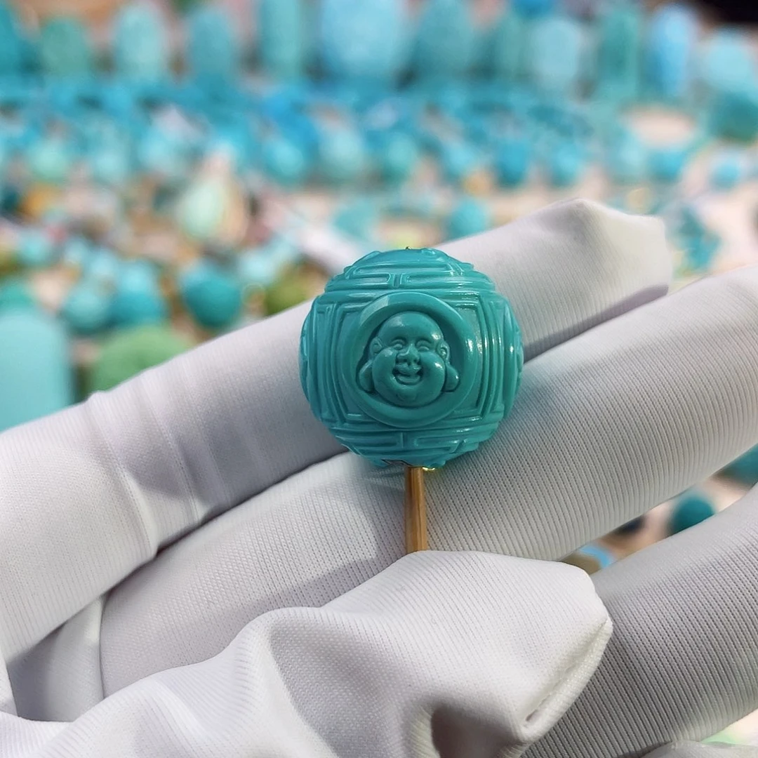 绿松石珠宝奇石未镶嵌17.6mm