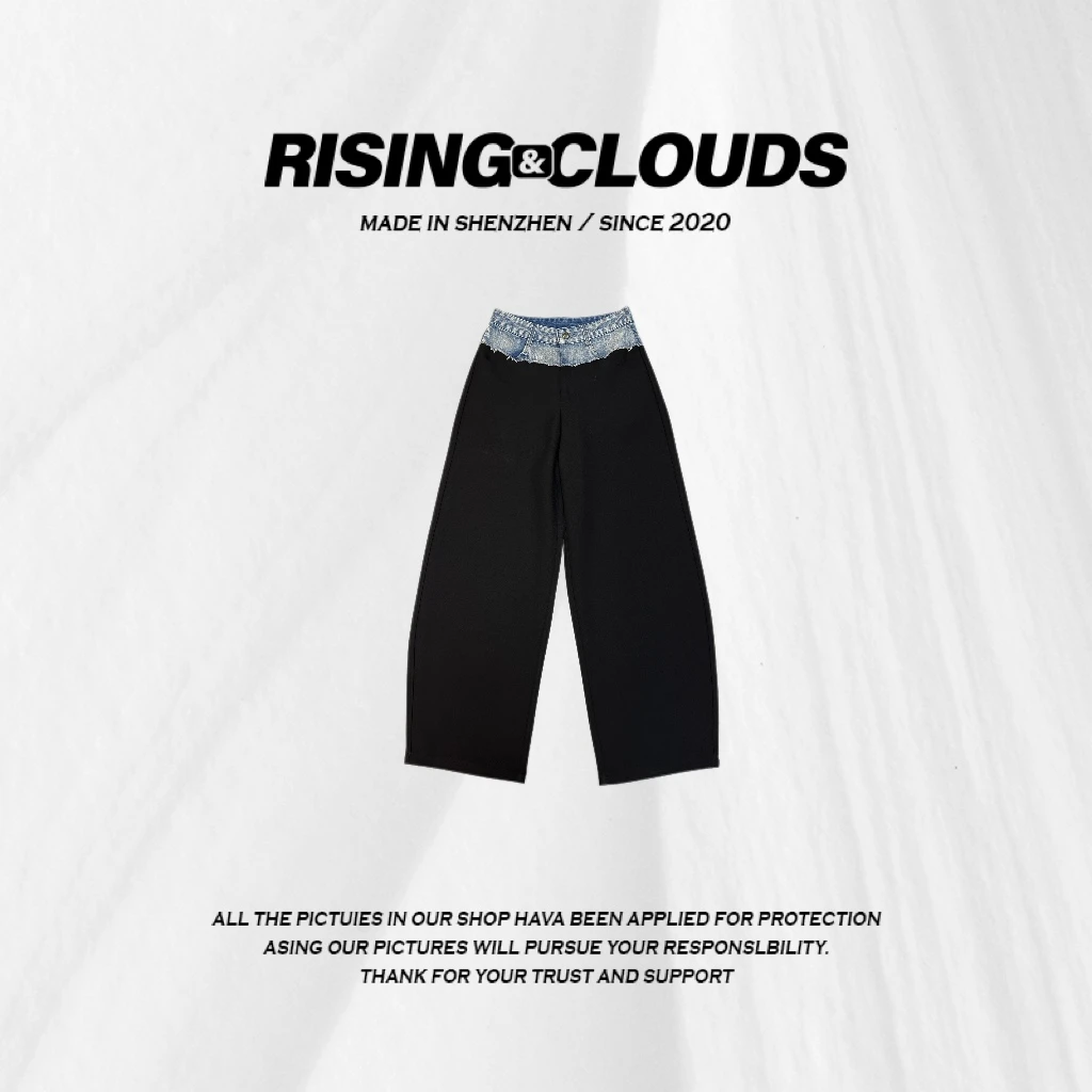 RISING&CLOUDS【小云姐】舒适百搭休闲百搭弯刀裤010296