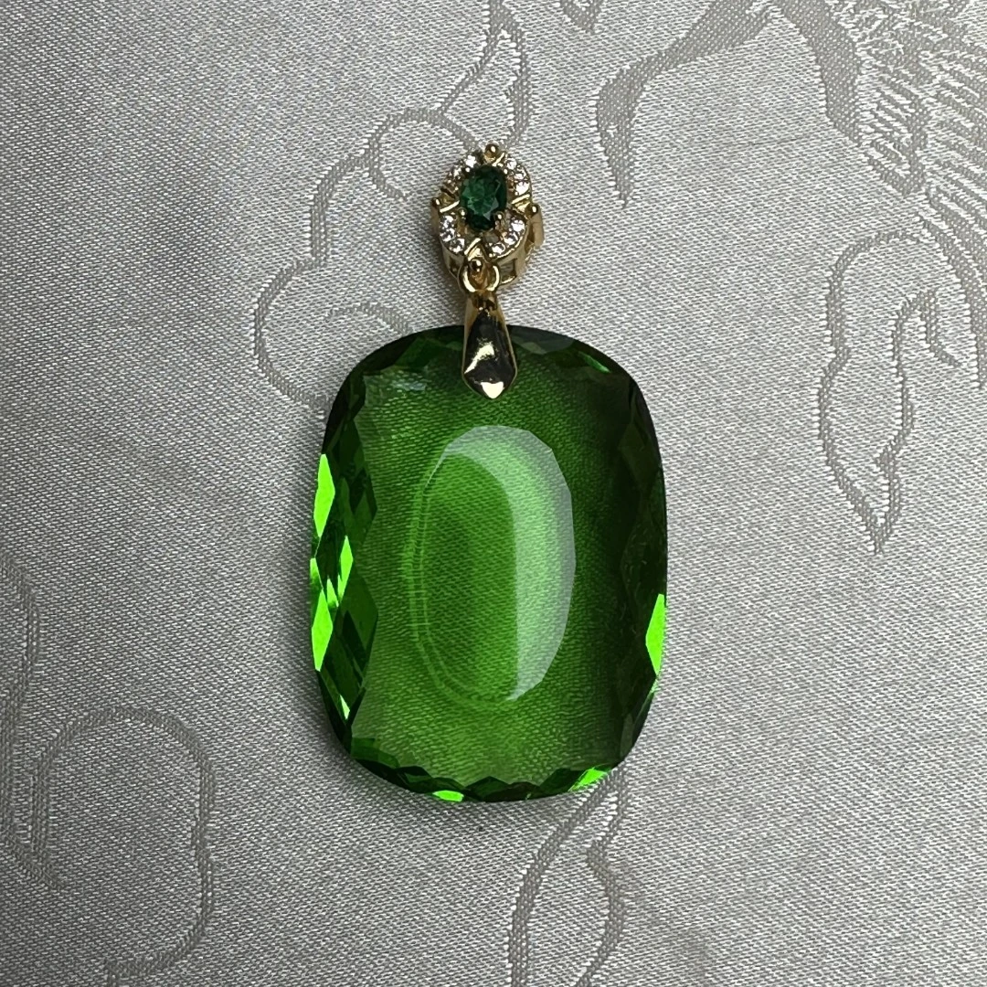 【锦希优选】F292-1绿方无框吊坠多样性发一件