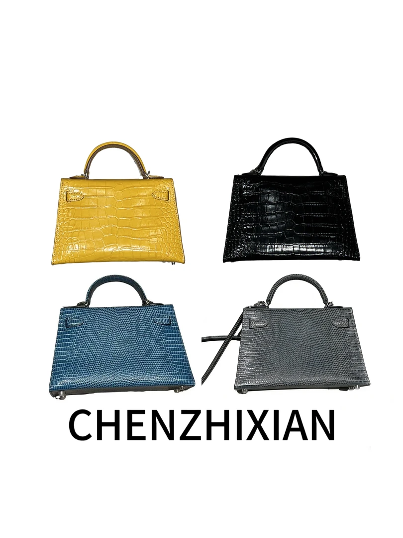 CHENZHIXIAN（D.D专属）【饮霜见雪】 19厘米多色压纹手提包（不含挂件