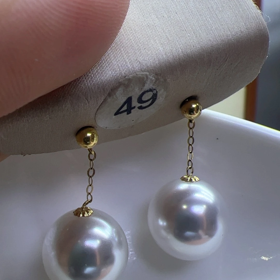 淡水珍珠耳饰18K金镶嵌