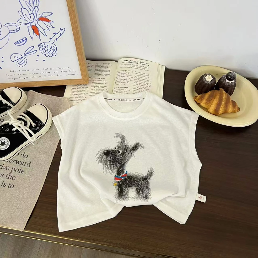 儿童夏季卡通呆萌小狗无袖背心H2236