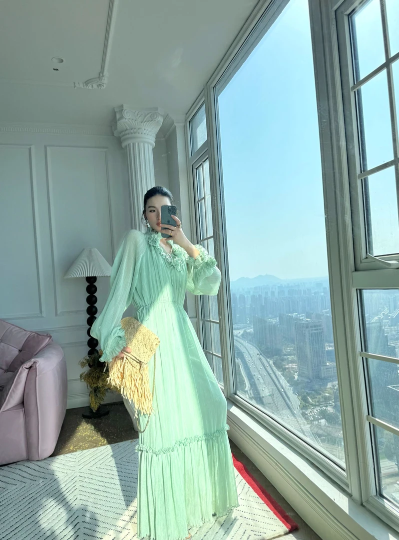 【温柔生长】法式气质时尚百搭宽松显瘦长款连衣裙