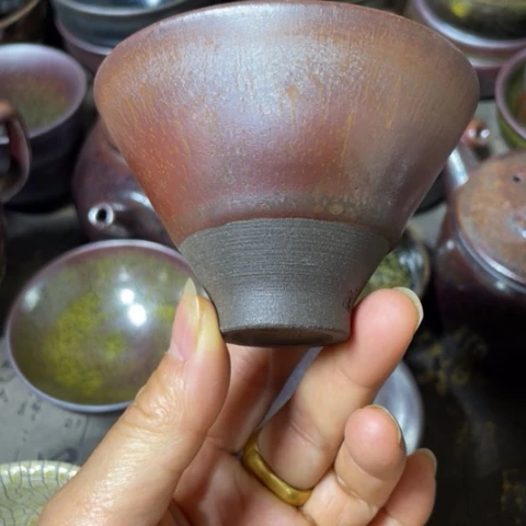 茶盏建阳建盏微瑕斗笠