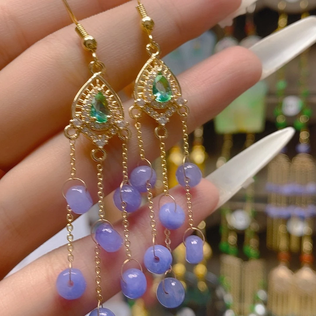 翡翠合金耳饰翡翠