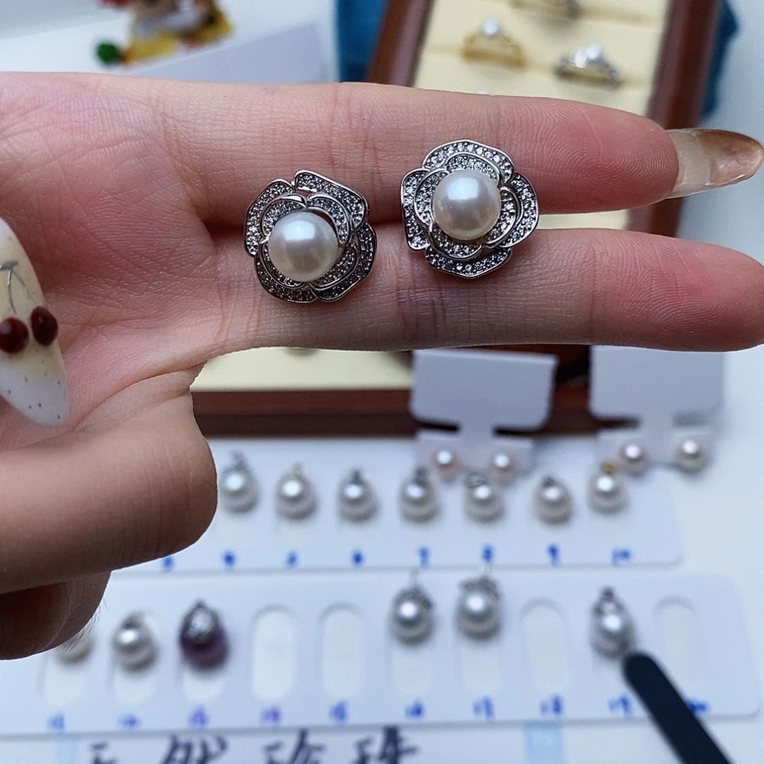 未镶嵌淡水珍珠耳饰A147