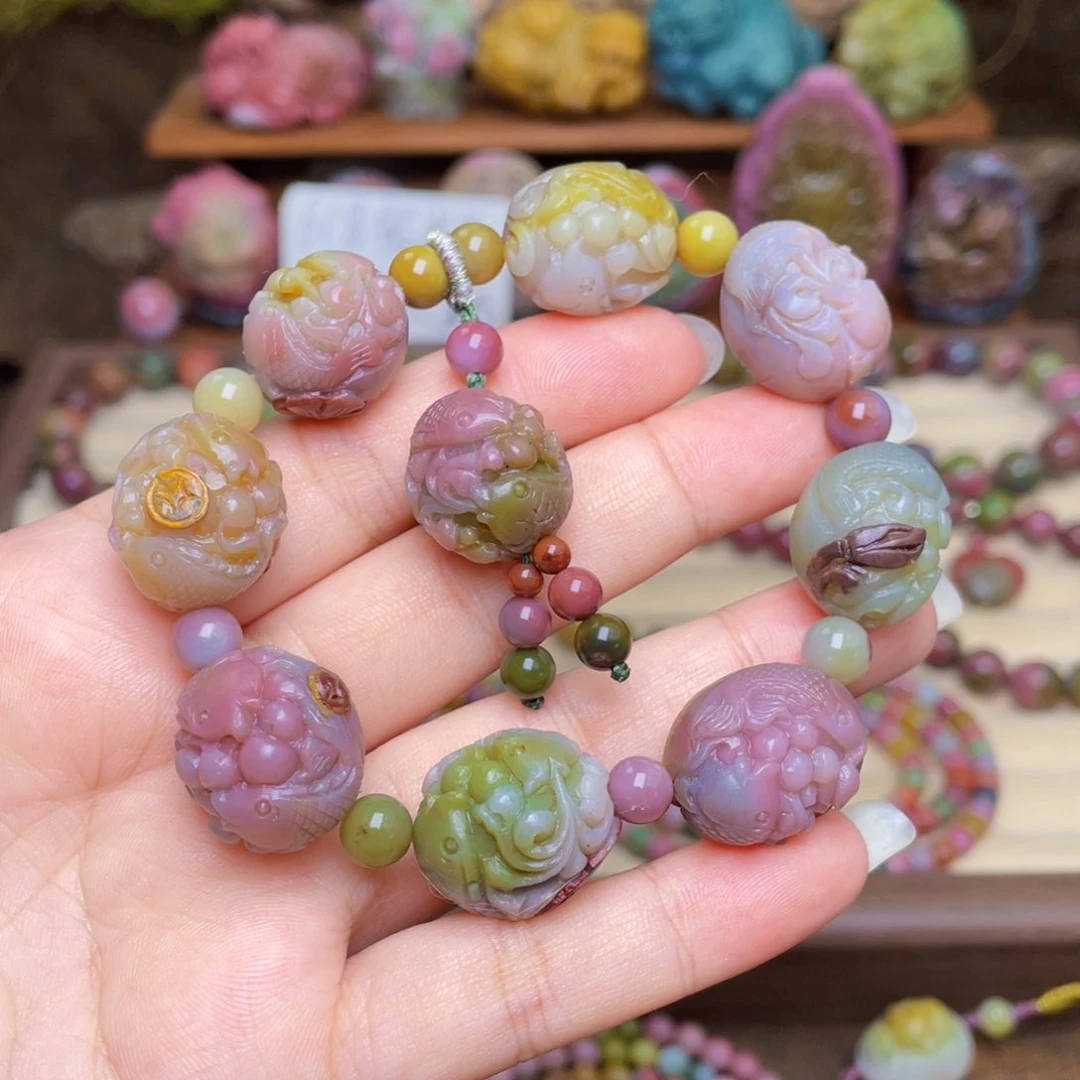 玛瑙/玉髓未镶嵌珠宝半成品盐源玛瑙618年年有鱼