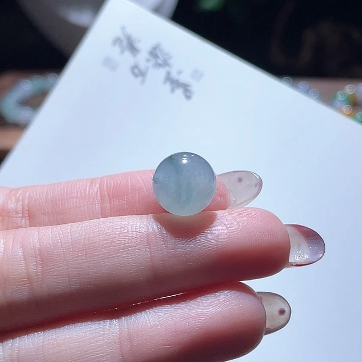 翡翠散珠11.9蓝花翠珠珠