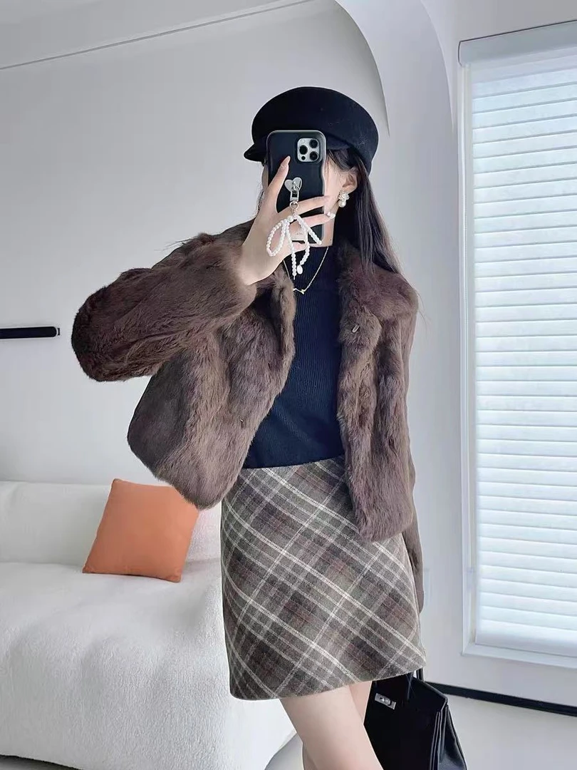 毛毛外套源头工厂加大短款真皮草