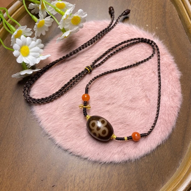 玛瑙五眼闪电达洛锁骨链时尚个性设计颈饰