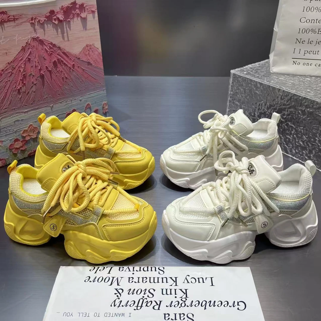 ZXX欧货拼色老爹鞋女夏季百搭透网厚底轻便休闲鞋2025新款鞋透气