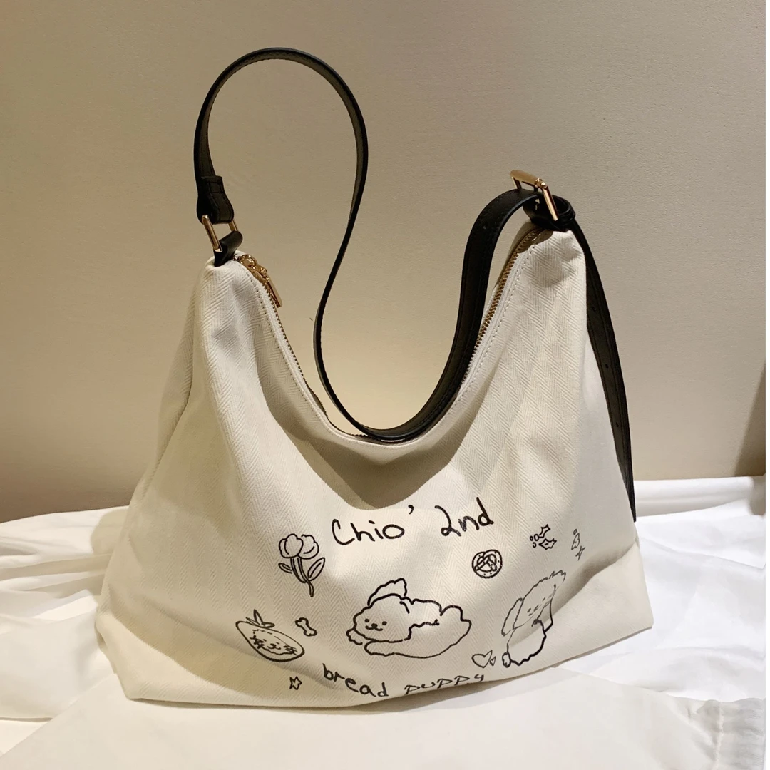 南风Chio2nd 面包小狗托特包包女大容量松弛感单肩斜挎帆布包