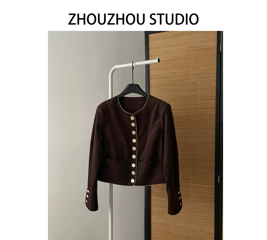 【ZHOUZHOUSTUDIO】25秋季新款灯芯绒古典复古夹克女