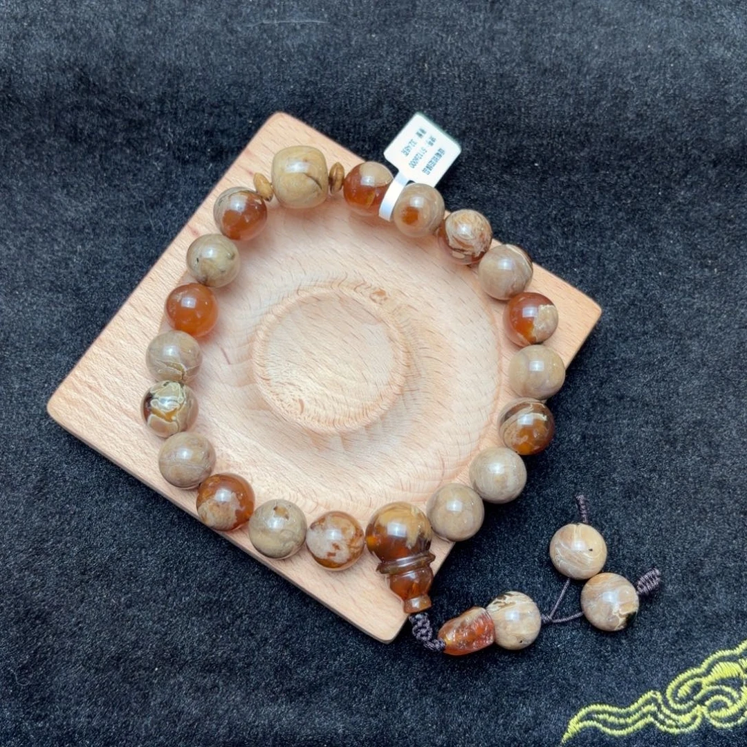 琥珀未镶嵌珠宝奇石13mm流沙蜜蛋黄溶洞手持