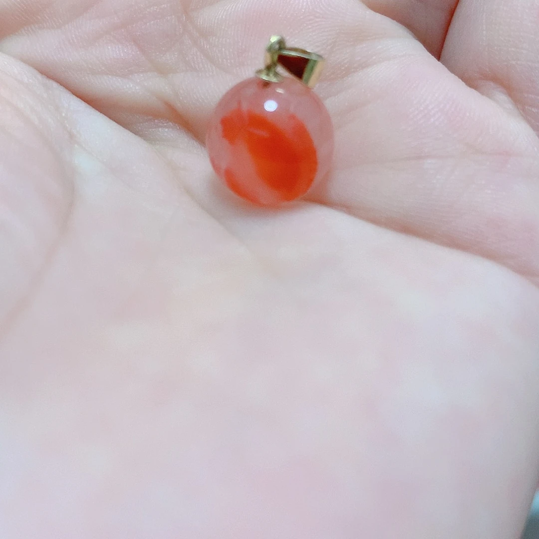 南红玛瑙银S925镶嵌吊坠(不含链)