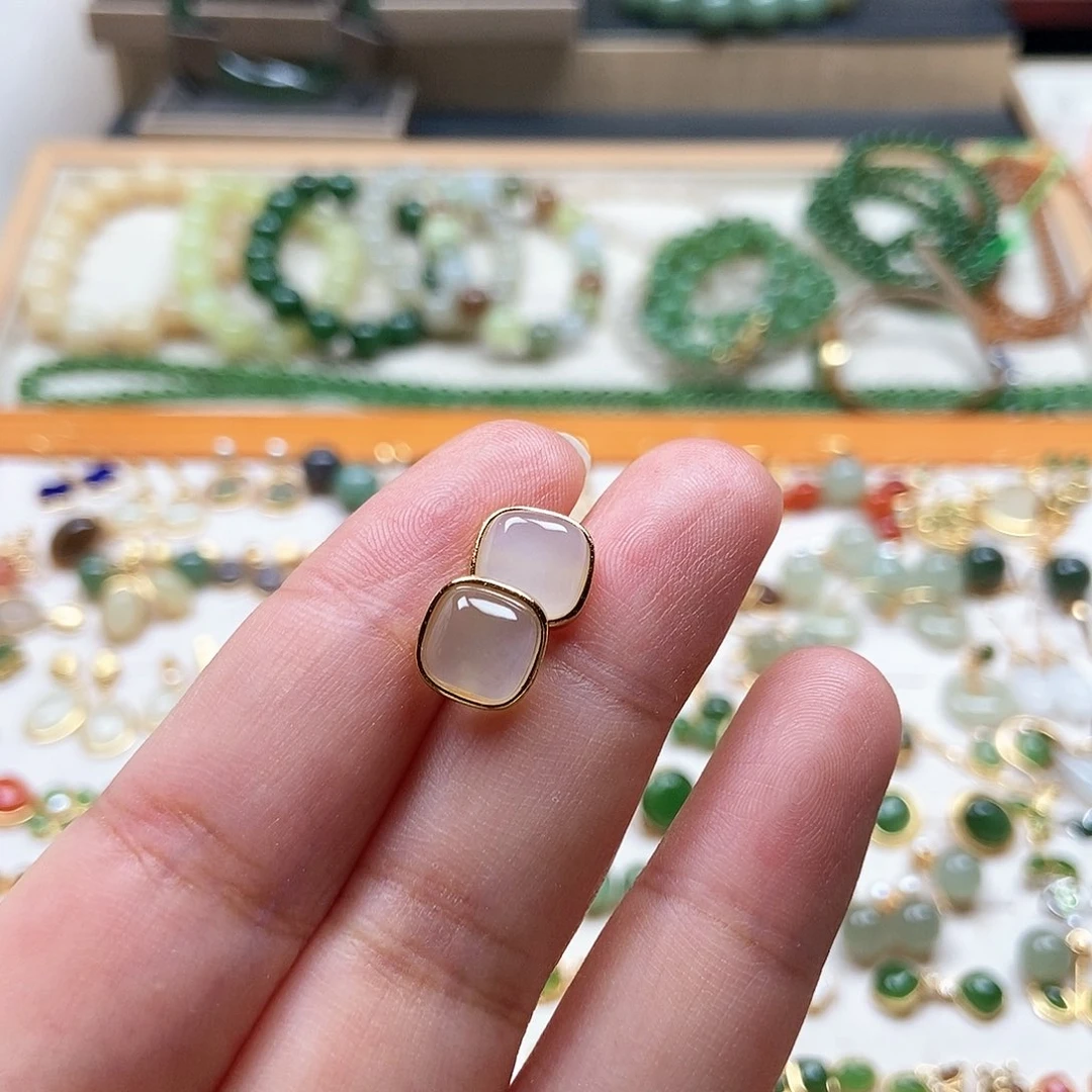 和田玉银S925镶嵌吊坠(不含链)