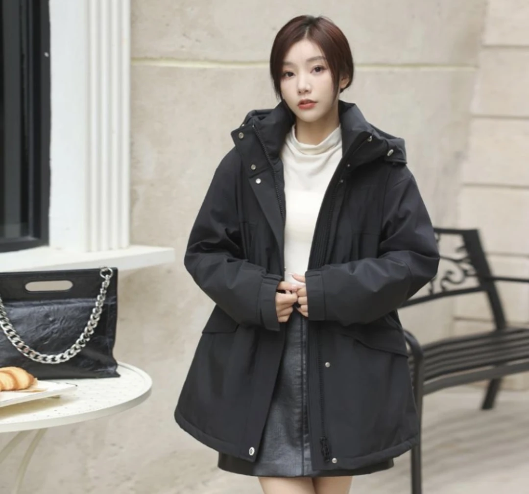 冲锋衣鹅绒服保暖纯色户外风24373