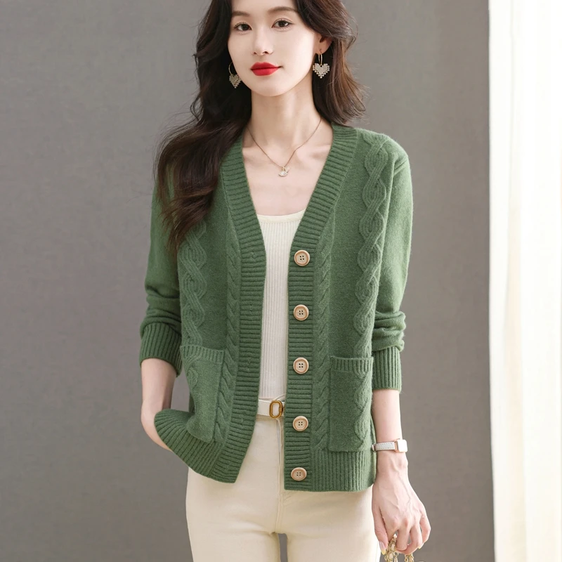 2025秋冬新款开衫女毛衣慵懒风高级感韩版宽松洋气百搭针织外套