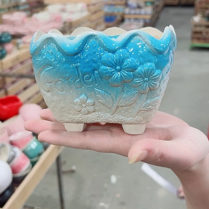 有孔.凑满10元发货多肉陶瓷花盆！