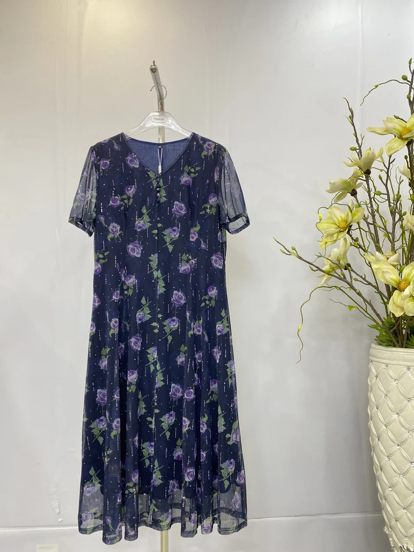 夏季连衣裙洋气短袖裙子L213