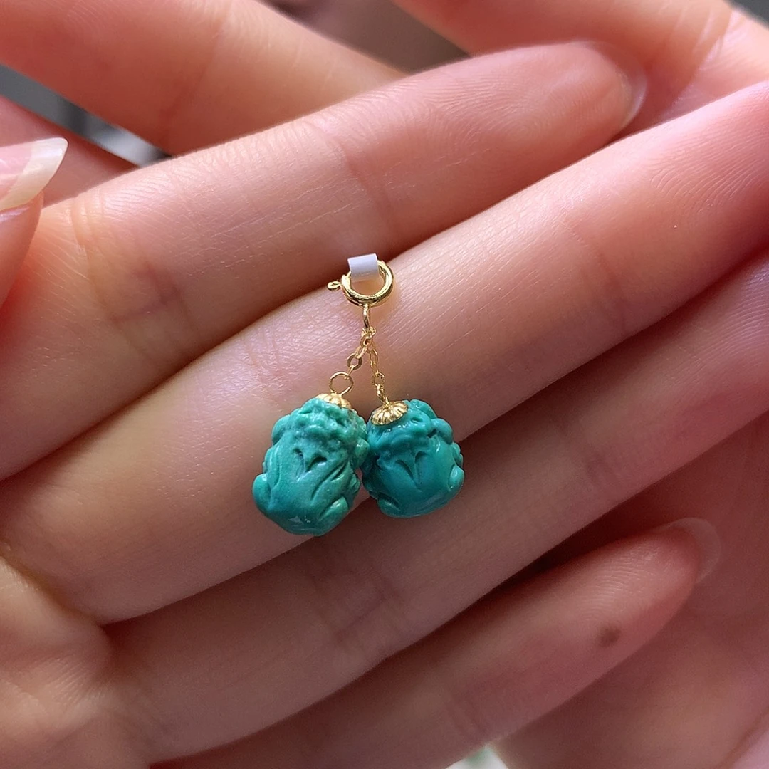 绿松石18K金镶嵌滴流