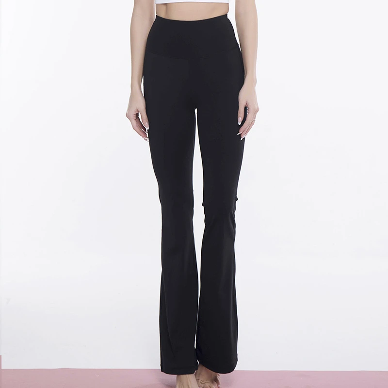 外穿宽松高腰提臀瑜伽喇叭裤 女高弹力运动健身阔腿裤01