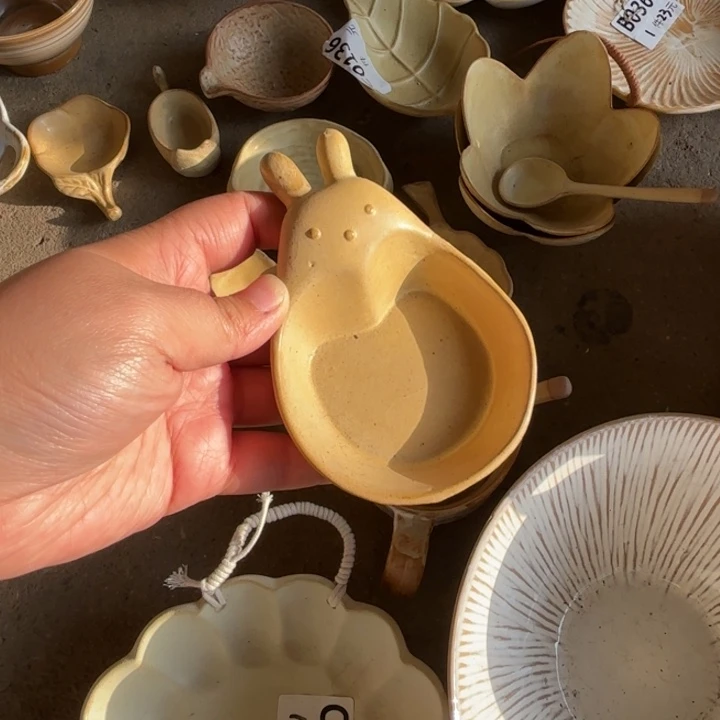 陶瓷小兔子味碟2个装