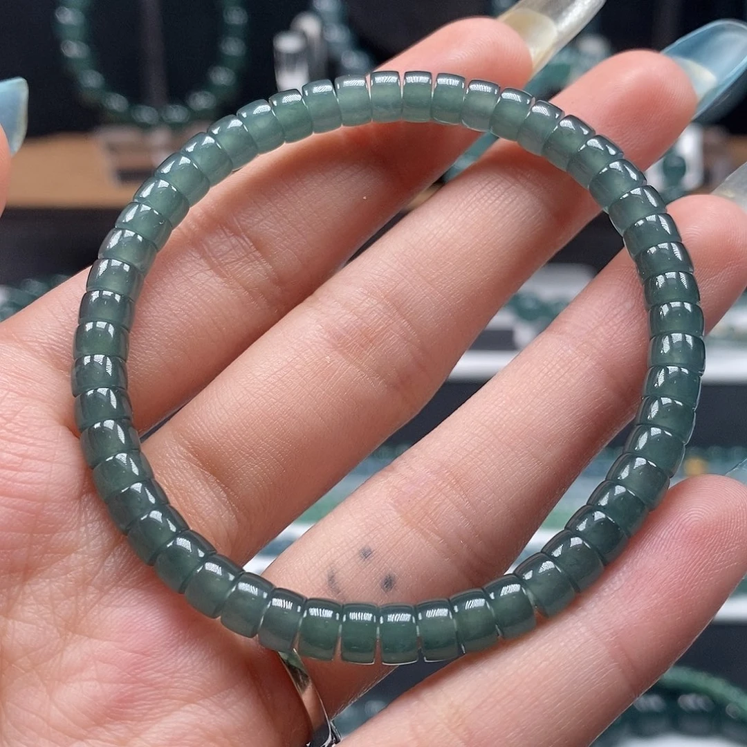 未镶嵌手链翡翠5.4mm药片手串