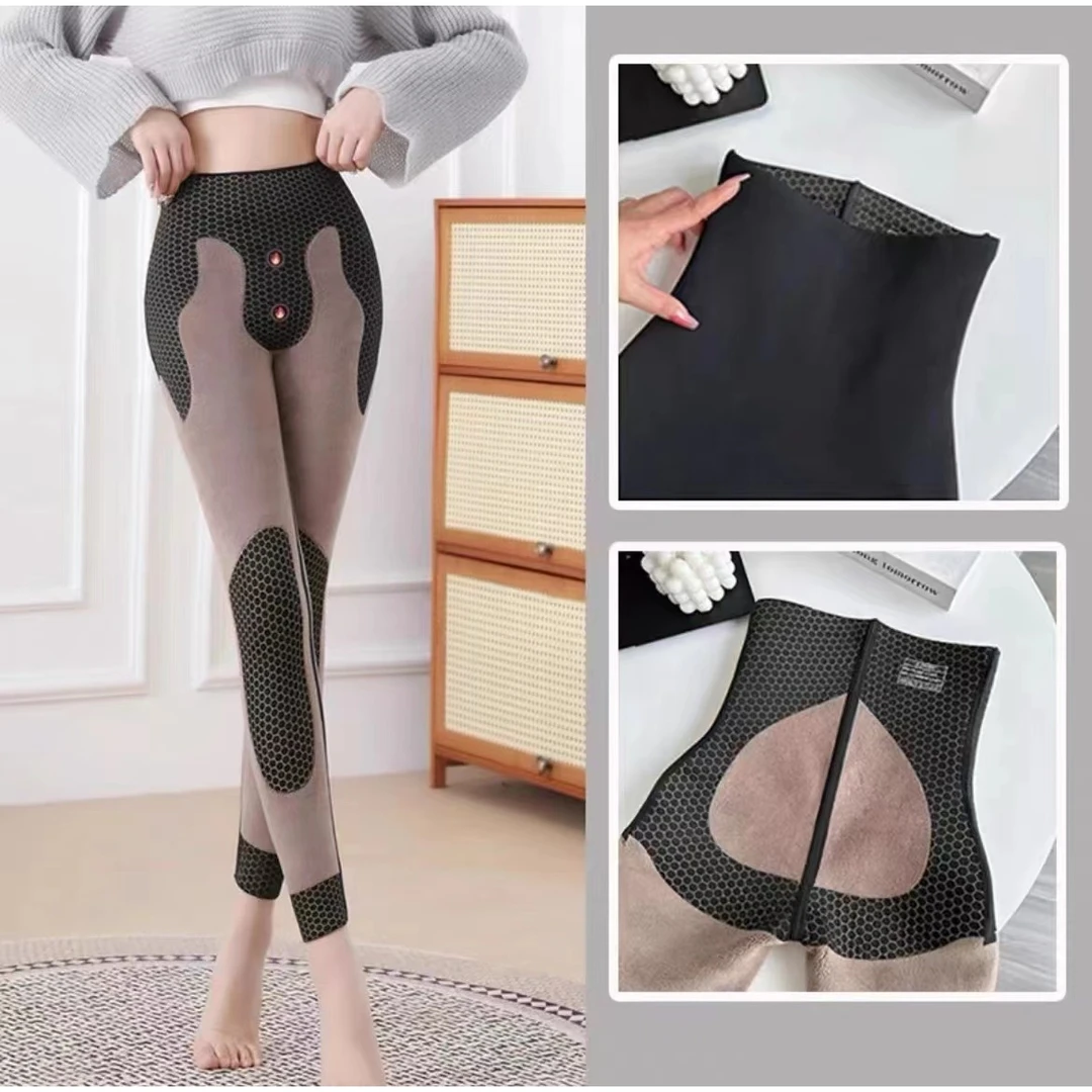 【6108黑金护膝葫芦裤】冬季加绒加厚速暖外穿鲨鱼裤