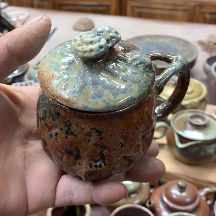 紫砂茶壶黄*江纯自然高温裸柴烧