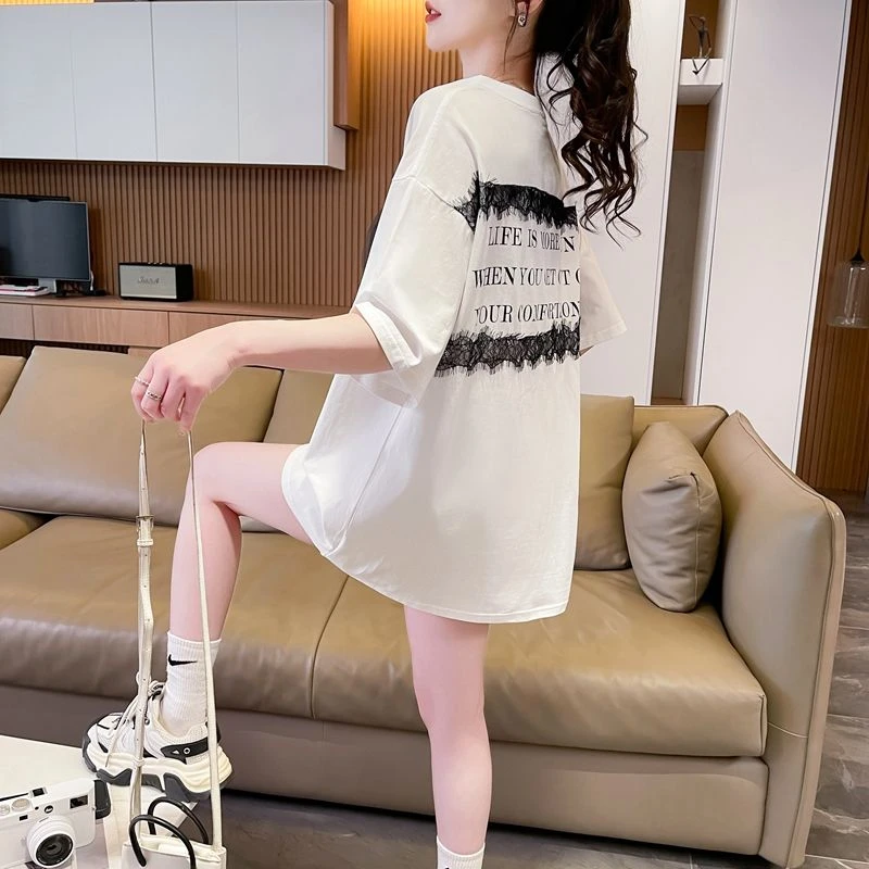 纯棉气质小众不撞款短袖t恤女夏季新爆款初高中学生宽松漂亮上衣