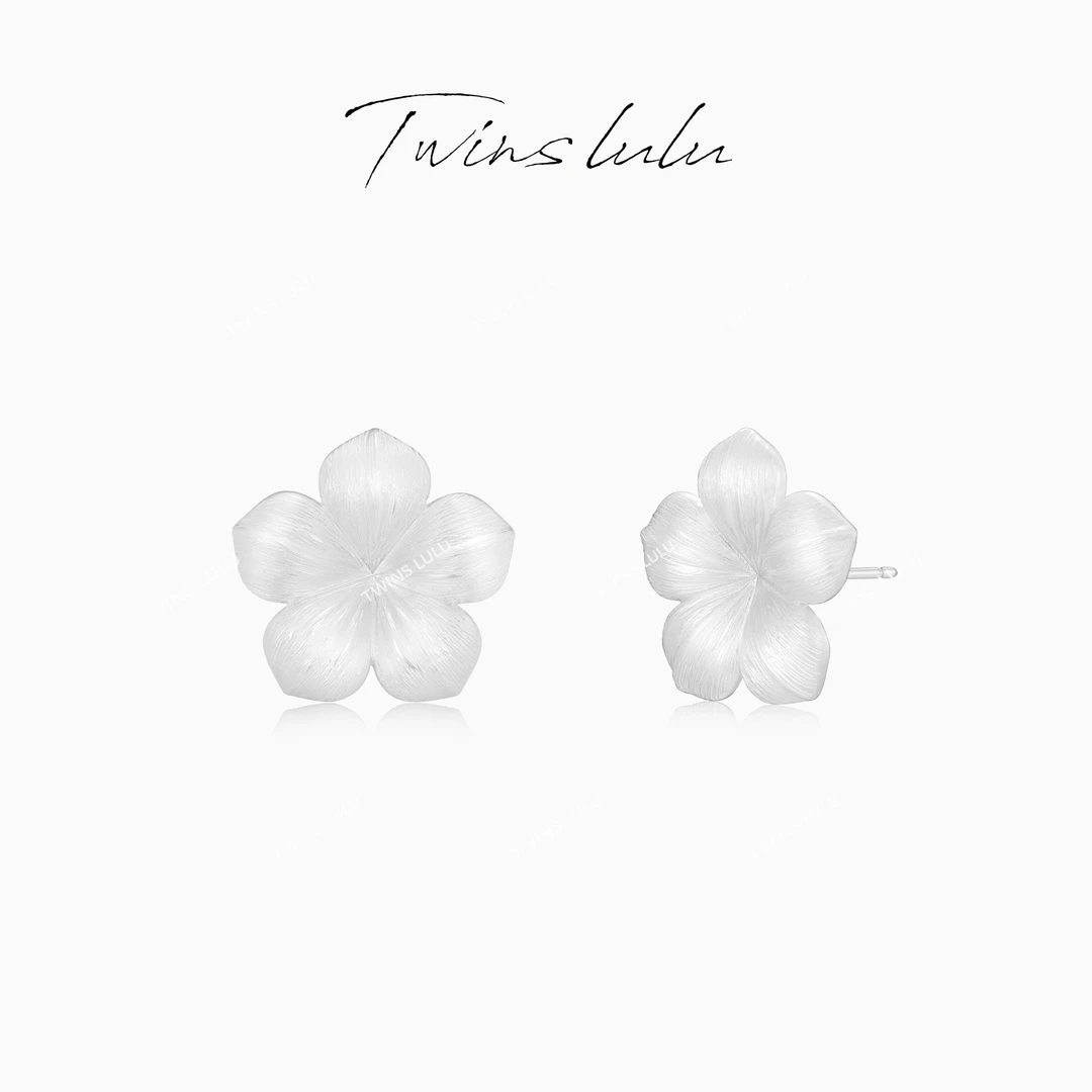 TWINS LULU 流光风 秋上新 【银丝花】 简约百搭花朵耳环TSL3098
