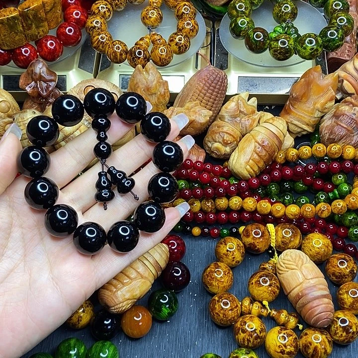 松木琥珀木文玩手串