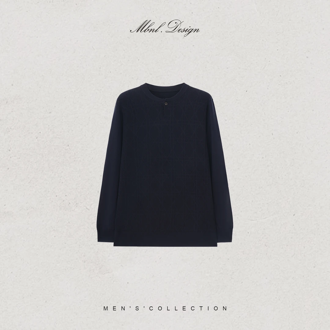 MBNL-F「Day & Night Weave」秦磊男装提花羊毛混纺毛衫LL-WSY1154