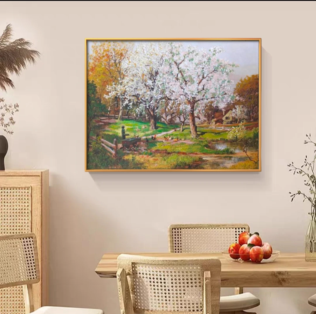 阿洛伊斯-春日田园 美式法式复古田园风格 客厅餐厅肌理画