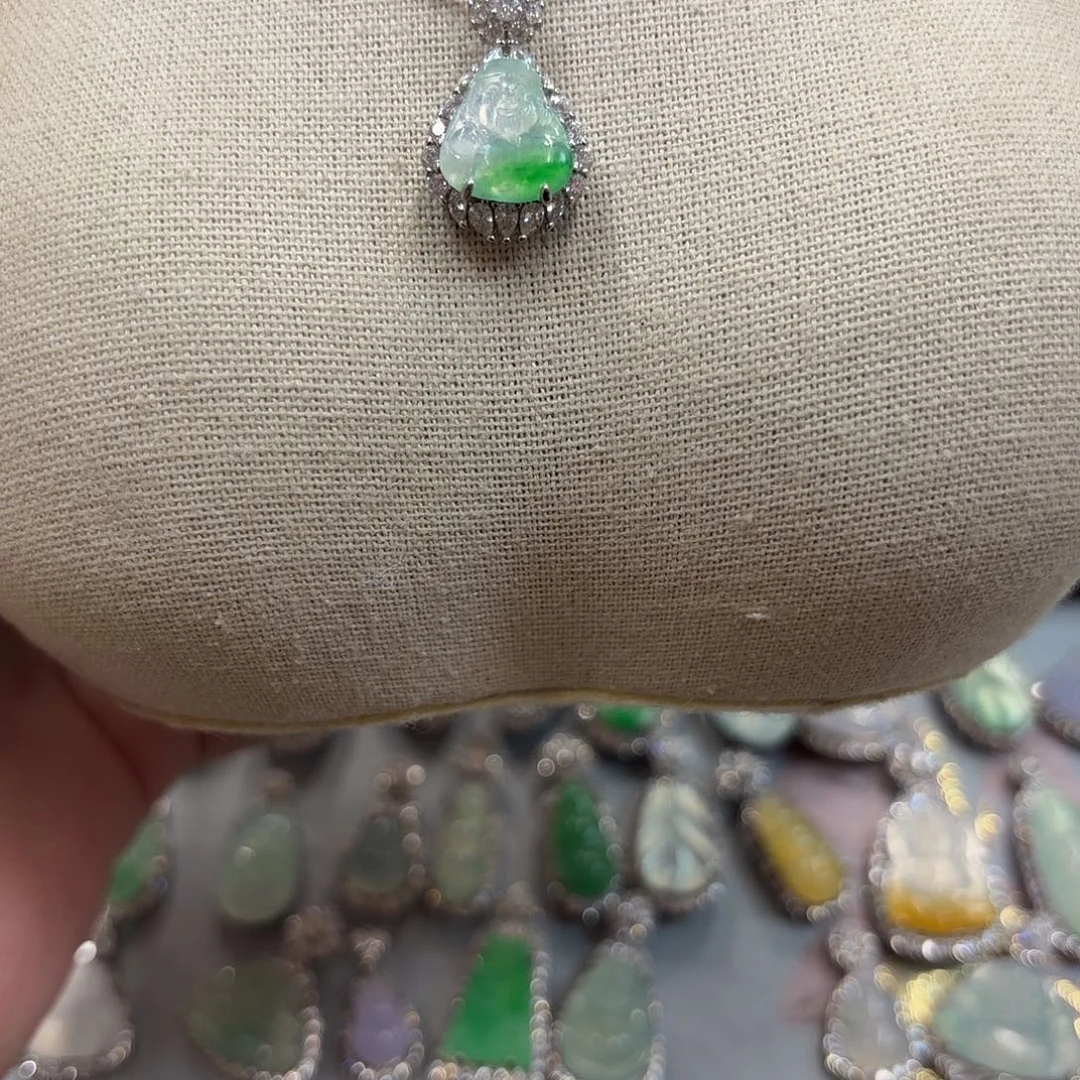 D****翡翠银S925镶嵌吊坠(不含链)