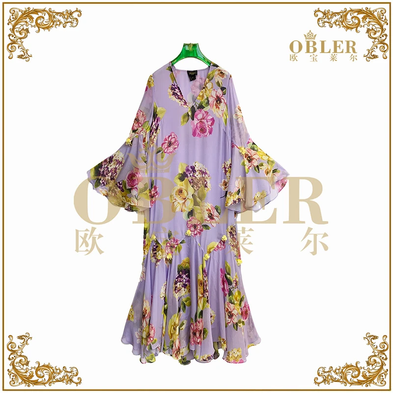 【蜚语】欧宝莱尔2025新款时尚气质连衣裙61-2507花色