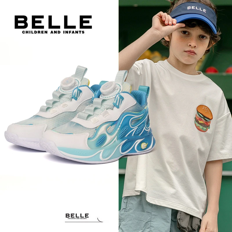 【亲肤透气】百丽童鞋夏季新款男女耐磨时尚百搭休闲儿童运动篮球鞋