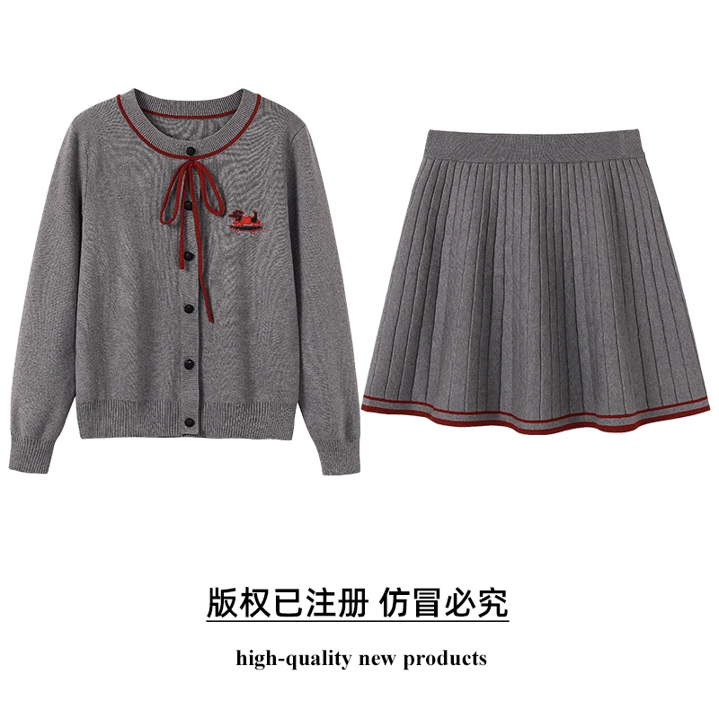 【奢姿】2025年春季新款大码女装圆领蝴蝶结胖妹妹减龄法式两件套