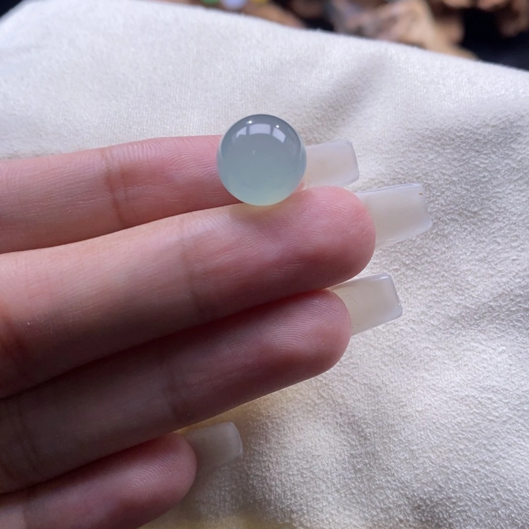 翡翠未镶嵌颈饰冰晴绿珠卡12+