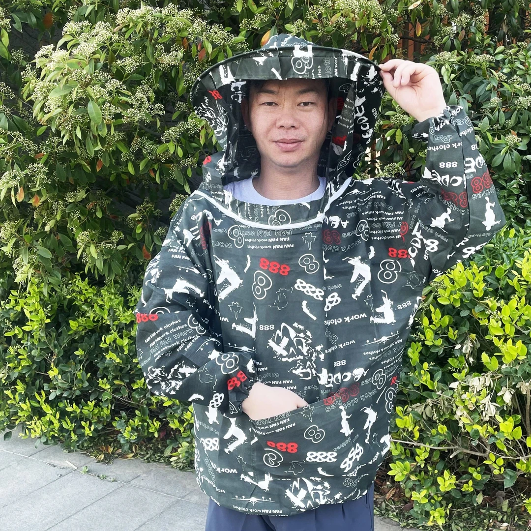养蜂防护服透气加厚防蜂服半身防刮脸蜜蜂衣专用三个8防蜂衣