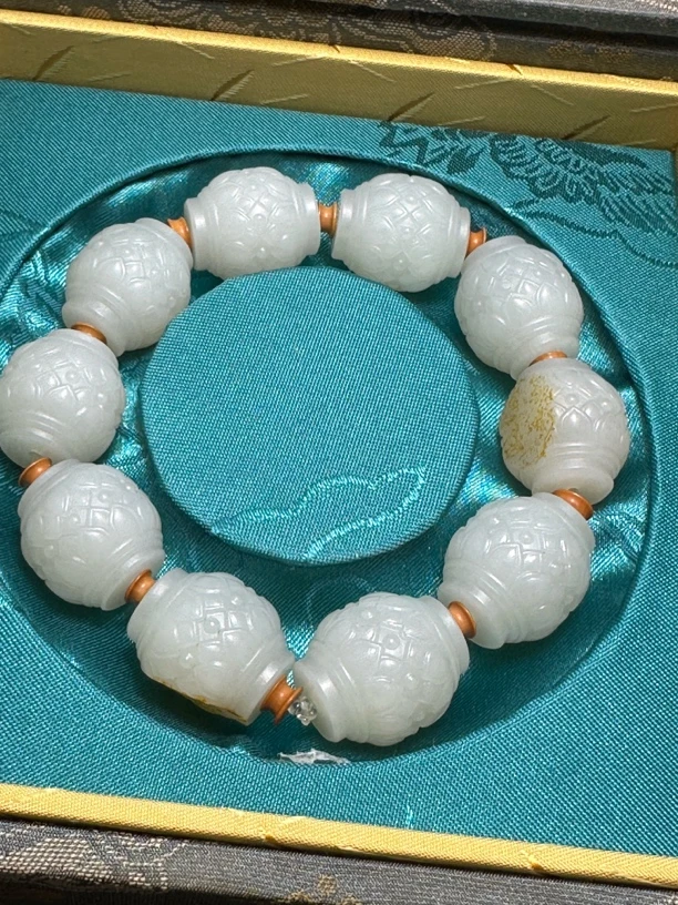 和田白玉手串吊坠挂件