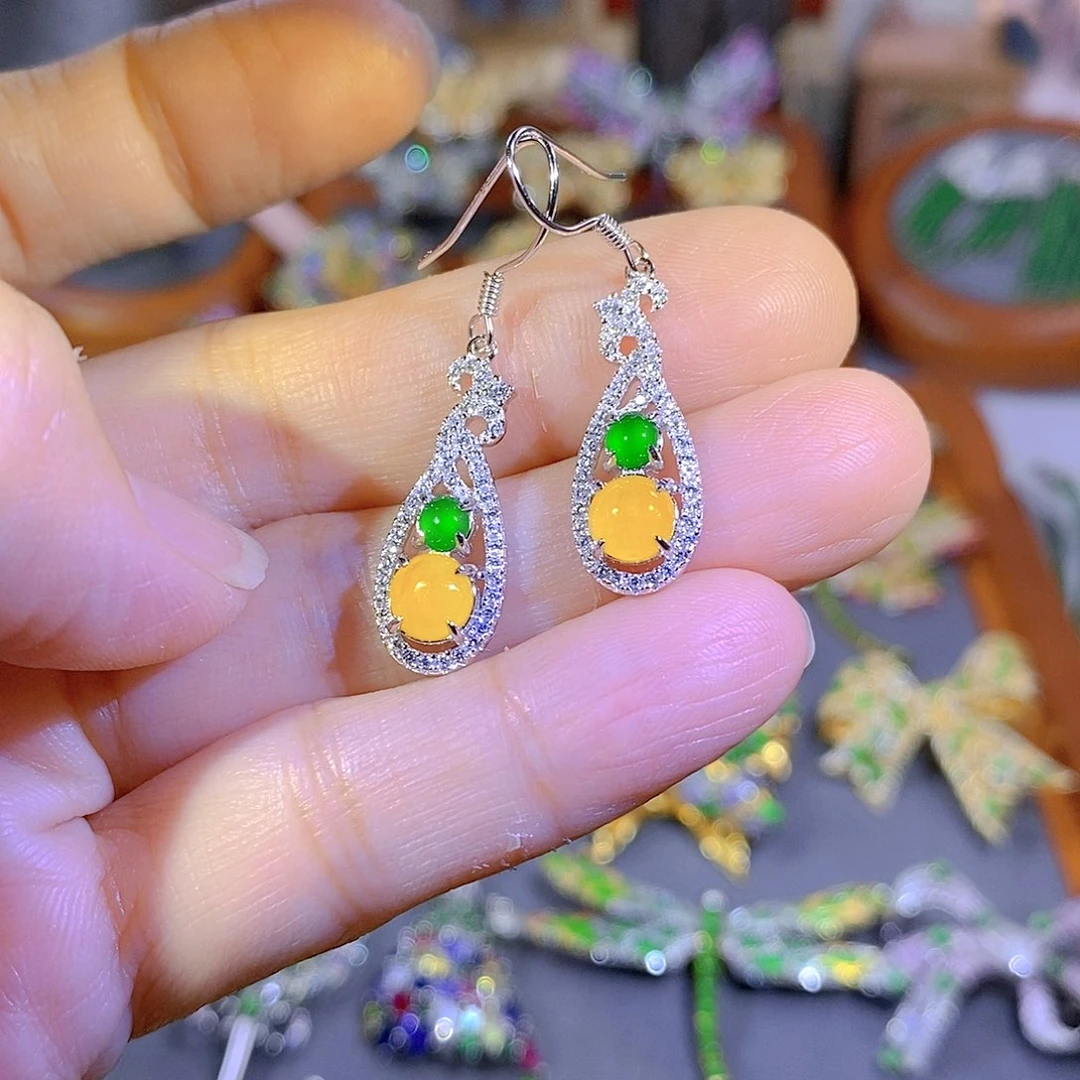 颈饰银S925镶嵌翡翠