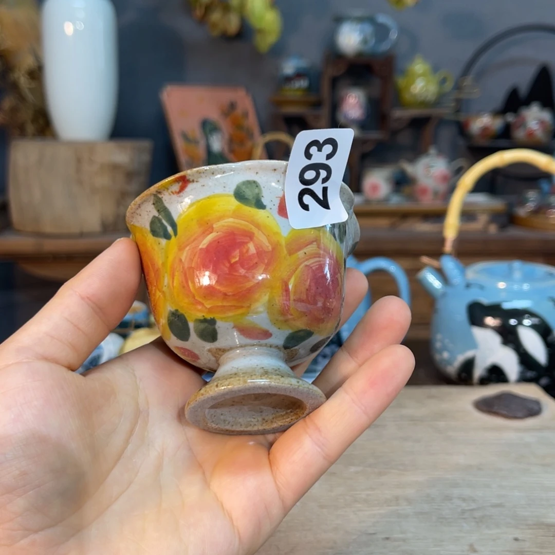 壶素浅陶瓷手工手绘