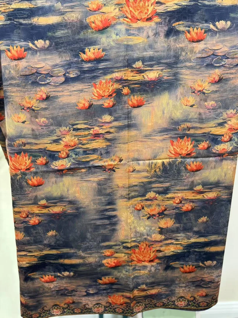 【梦莲】140*140香云花萝方巾丝巾披肩百搭新款时尚双面国风复古